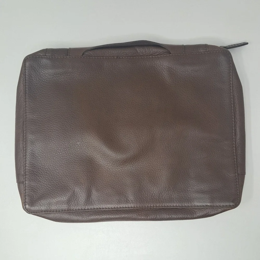 Capra Leather Laptop Portfolio Sleeve Case Brown Full Grain Briefcase 13 14 Bag